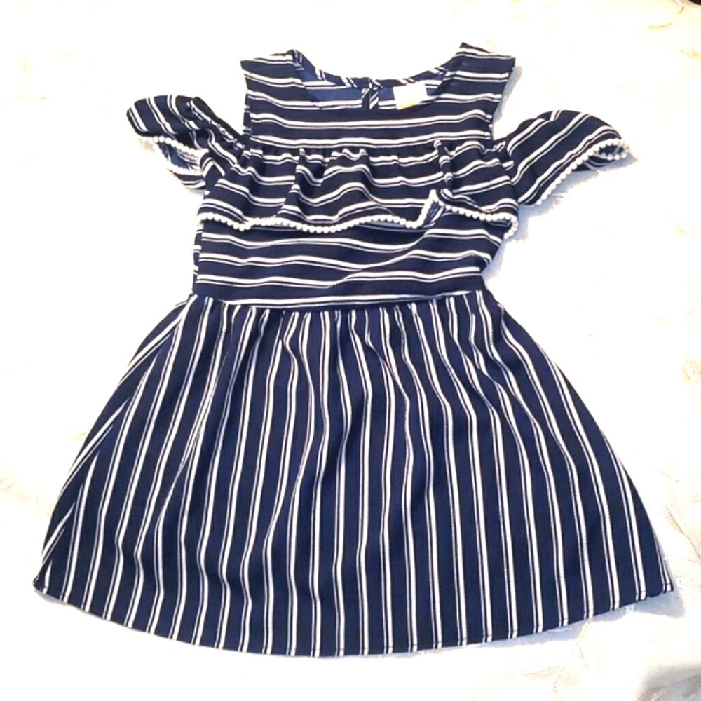 Blue & White Toddler Dress | Girls XS (4/5)